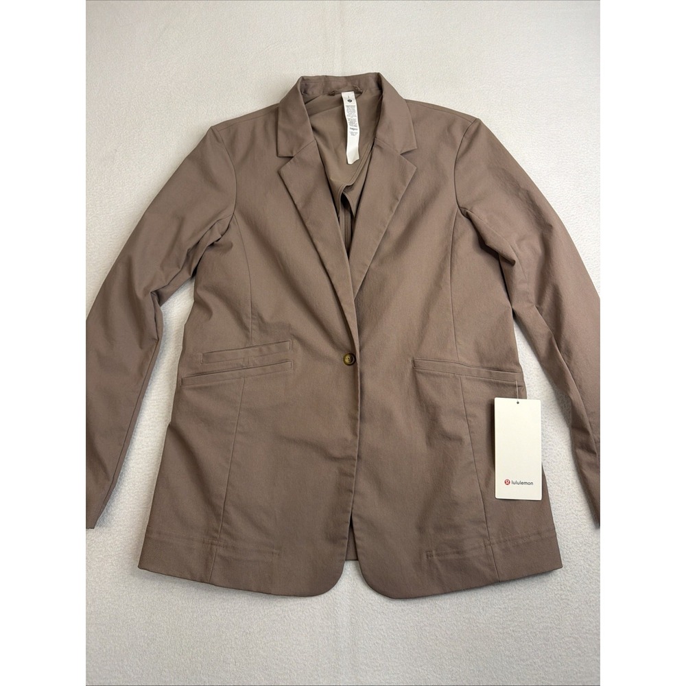 Lululemon Relaxed Fit Twill Blazer Womens Small Taupetastic LW3HLDS